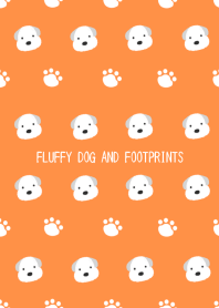 FLUFFY DOG AND FOOTPRINTS-APRICOT COLOR