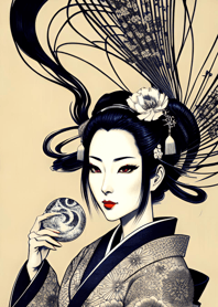 Geisha in sakura kimono 57974b