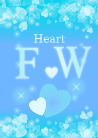 F&Wイニシャル運気UP!幸せのハート青ブルー
