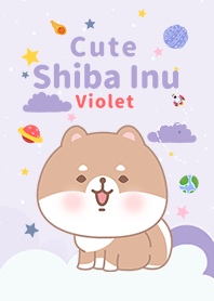 浩瀚宇宙 寶貝柴犬 紫色星空