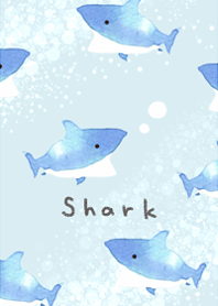 Watercolor shark illustration15