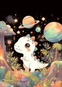 Cute little dino kawaii galaxy n.34