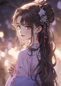 Kimono woman at a festival JP