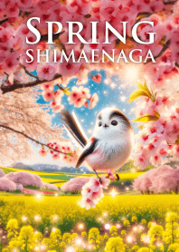 桜と菜の花と春のシマエナガ