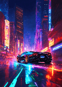 サイバーパンクシティー•スポーツカー