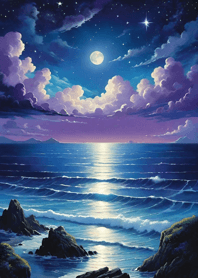 Night starry sky with nebula 278D37