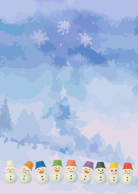 Colorful Snowman04 on purple