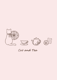 Cat and Tea -pink-