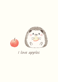 Hedgehog and Apple -beige- 2