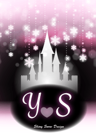 【Y&S】イニシャル❤️雪の城-ピンク-