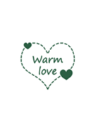 溫暖線條愛心-深綠色