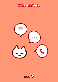 White cat&Simple Red Orange