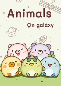 Animals on galaxy green.
