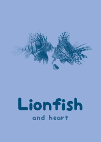 Lionfish & heart Fountain Blue