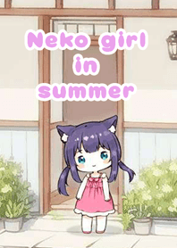 Neko girl in summer
