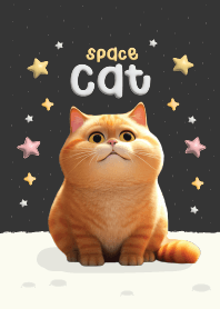 Cat Orange Cute : Space Black
