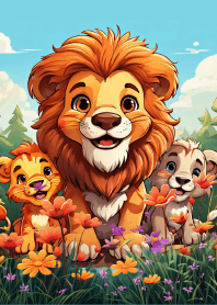 สิงโตดอกไม้น่ารัก