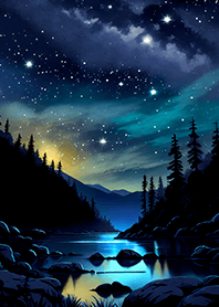 Beautiful starry night view#2153