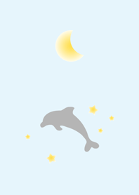Dolphin, star, moon