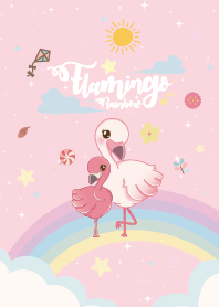 Flamingo Rainbow Galaxy Pastel Pink