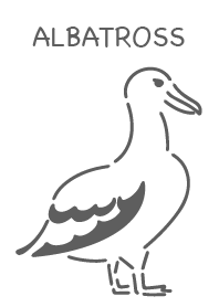 アホウドリ シンプル ホワイト モノクロ