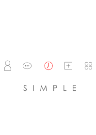 シンプル(ホワイト レッド)Ver.4