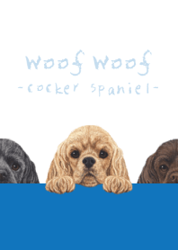 Woof Woof - Cocker Spaniel - WHITE/BLUE