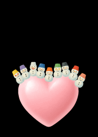 Colorful Snowman06 on black