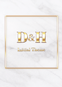 【 D&H 】Initial Theme Gold - ホワイト