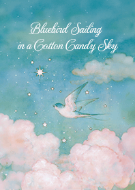 Bluebird Sailing in a Cotton Candy Sky
