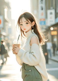 Cute Girl and Coffee V.18