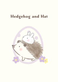 Hedgehog and Hat -white rabbit- purple