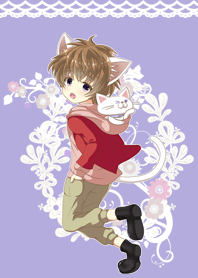 男の子＋白猫（中）