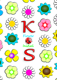Initial K S / Flowers - English