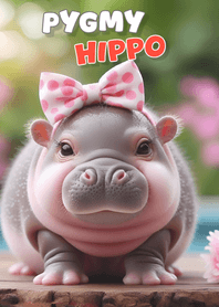Cute chubby pygmy hippo theme 06