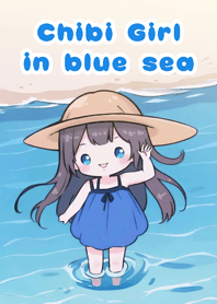 Chibi Girl in blue sea