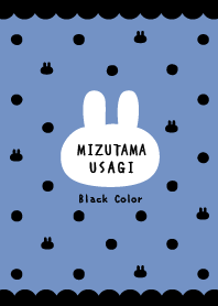 Polka dots Rabbet / Black&Dull Blue