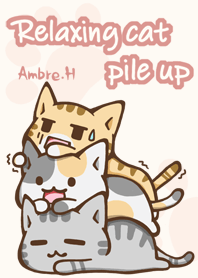 Relaxing cats pile up No.2