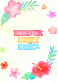 watercolor Tropical Summer Theme
