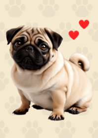 Fawn Pug Theme. Beige 05