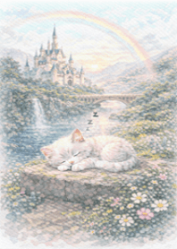 Rainbow White Dog