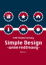 simple design -wine red&blue-