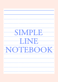 SIMPLE BLUE LINE NOTEBOOKj-LIGHT PINK