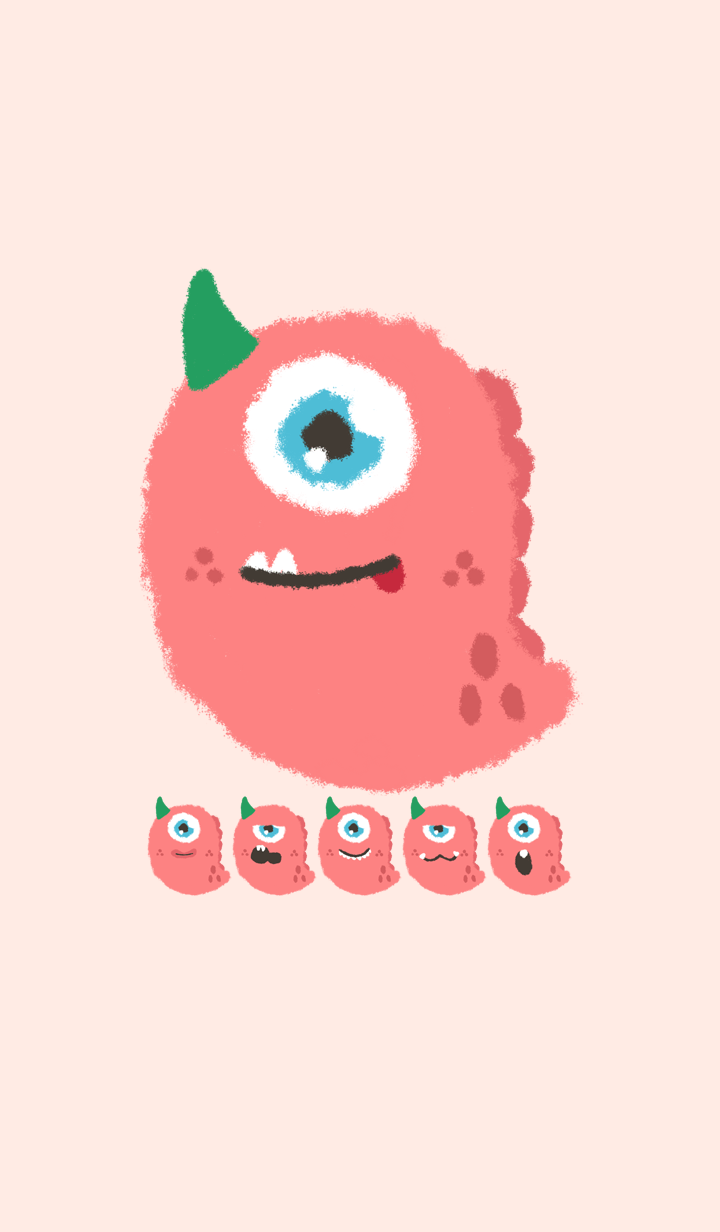 Kawaii pink monster