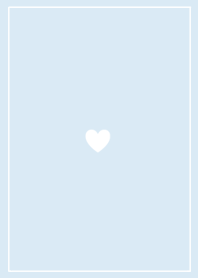 シンプル ハート /水色と白