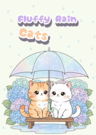 Fluffy Rain Cats (green)