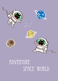 黑貓的太空世界(莫蘭迪紫色)