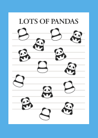 LOTS OF PANDAS NOTEBOOK/BLUE