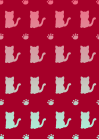 HAPPY GRADIENT CAT-WINE RED