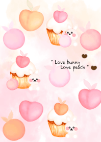 Love bunny Love peach cupcake